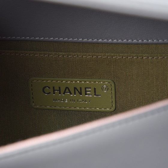 Chanel Calfskin Quilted Medium Boy Flap Grey 6 of 8
