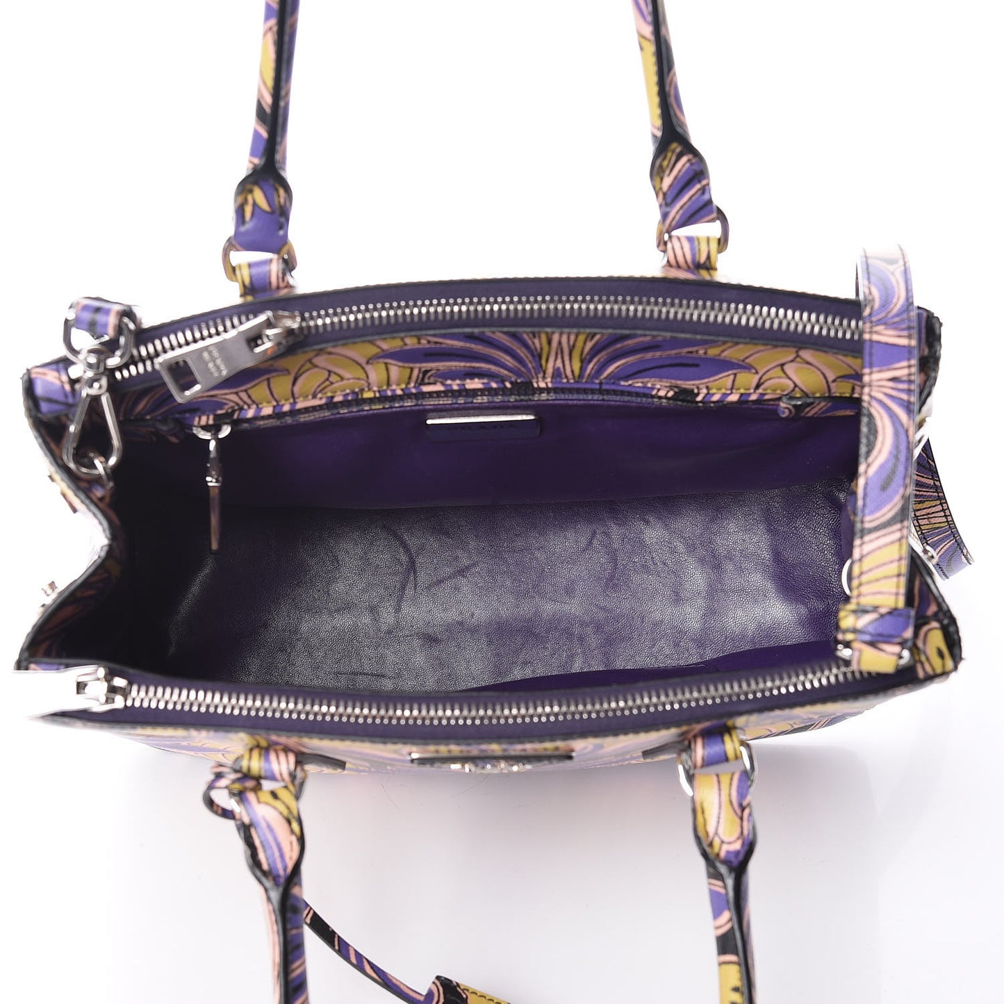 Saffiano Tulip Print Small Galleria Double Zip Tote