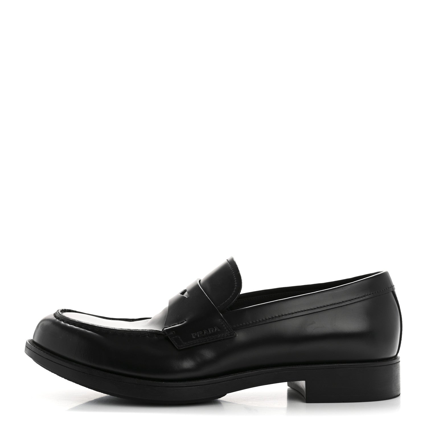 Prada Spazzolato Triangle Logo 50mm Loafers 8 Black 1 of 11