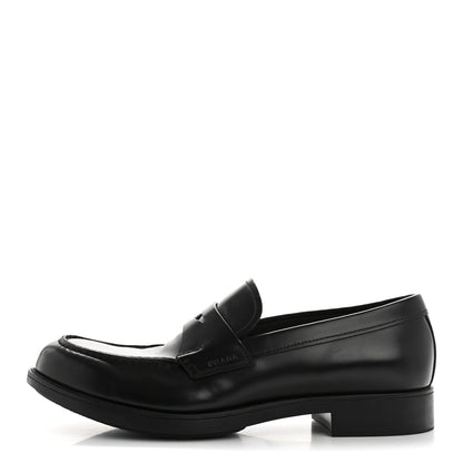 Prada Spazzolato Triangle Logo 50mm Loafers 8 Black 1 of 11