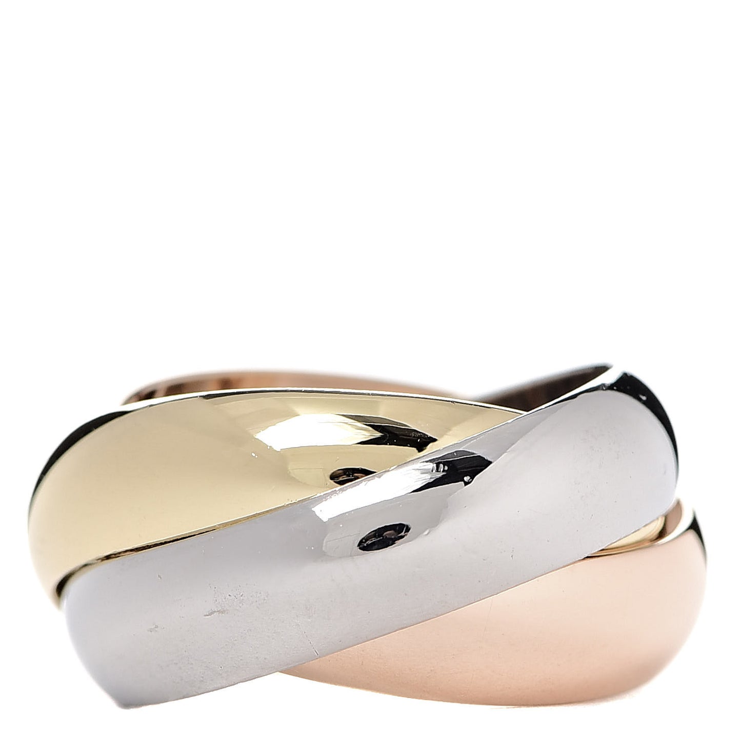 18K Pink Yellow White Gold Large Trinity Ring 50 5.25
