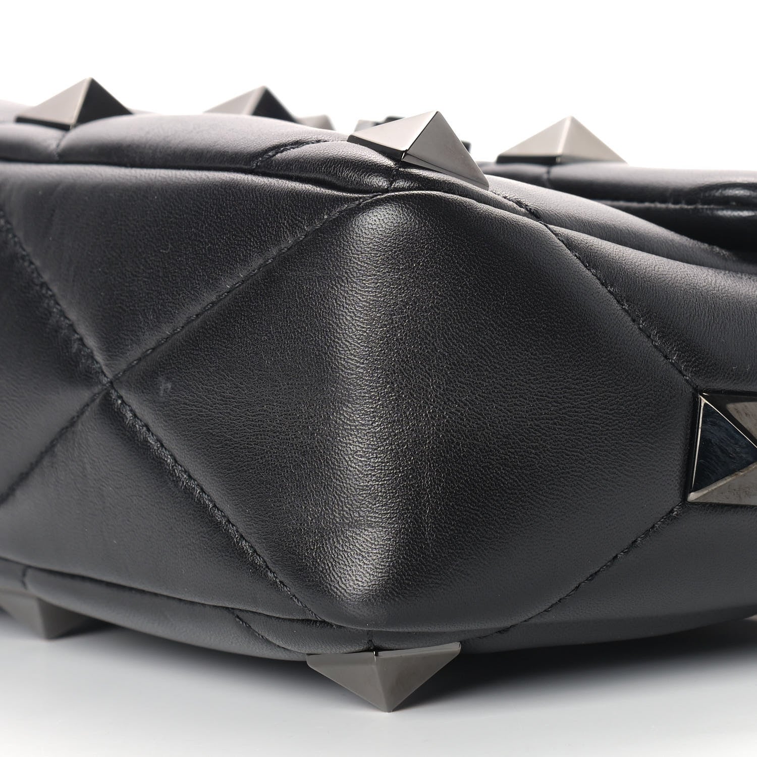 Valentino Garavani Nappa Monochrome Medium Roman Stud Shoulder Bag Black 8 of 8