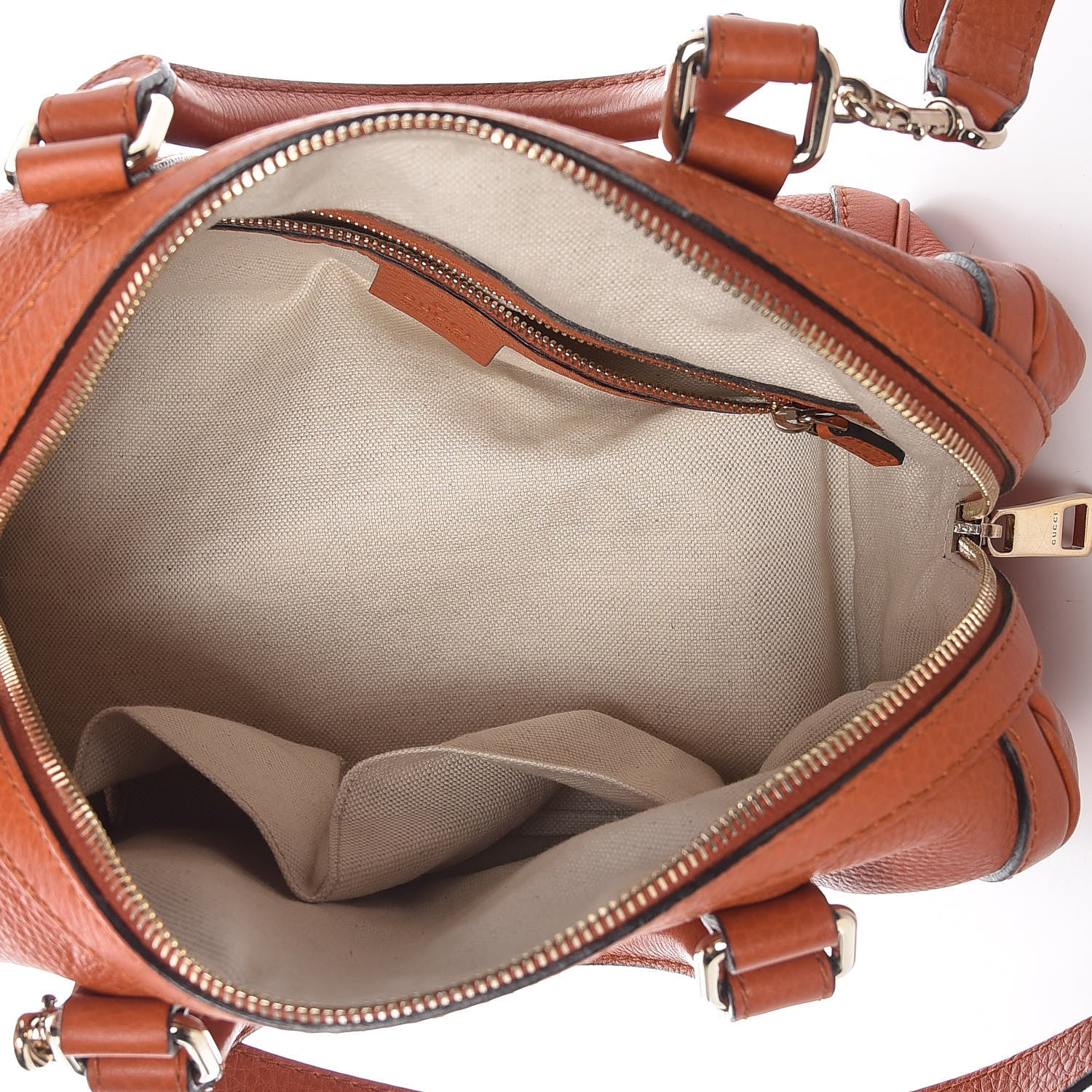 Gucci Pebbled Calfskin Small Boston Orange 5 of 17