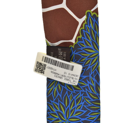 Hermes Silk The Three Graces Twilly Bleu Vert Marron 2 of 4