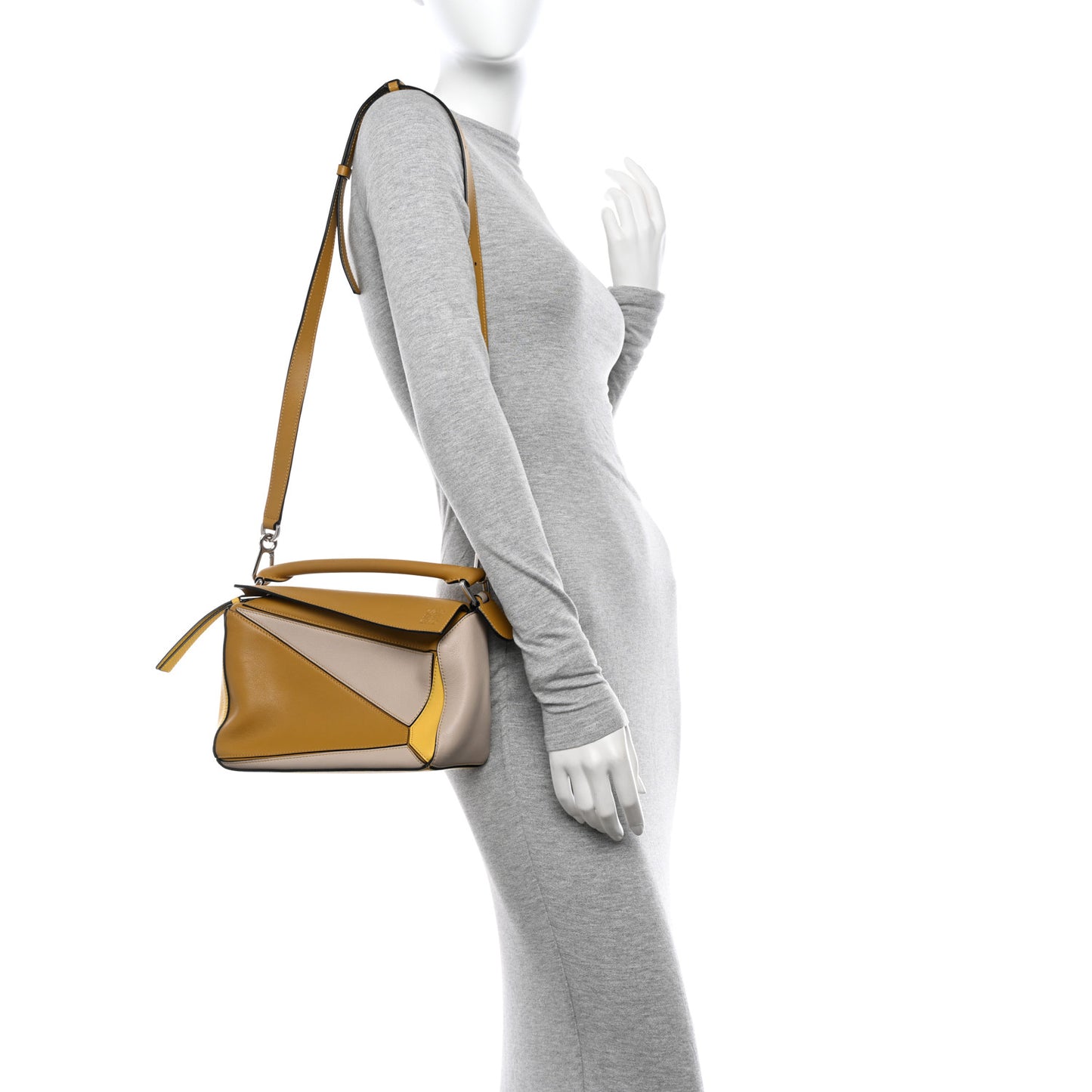 Calfskin Small Puzzle Bag Ocre Yellow