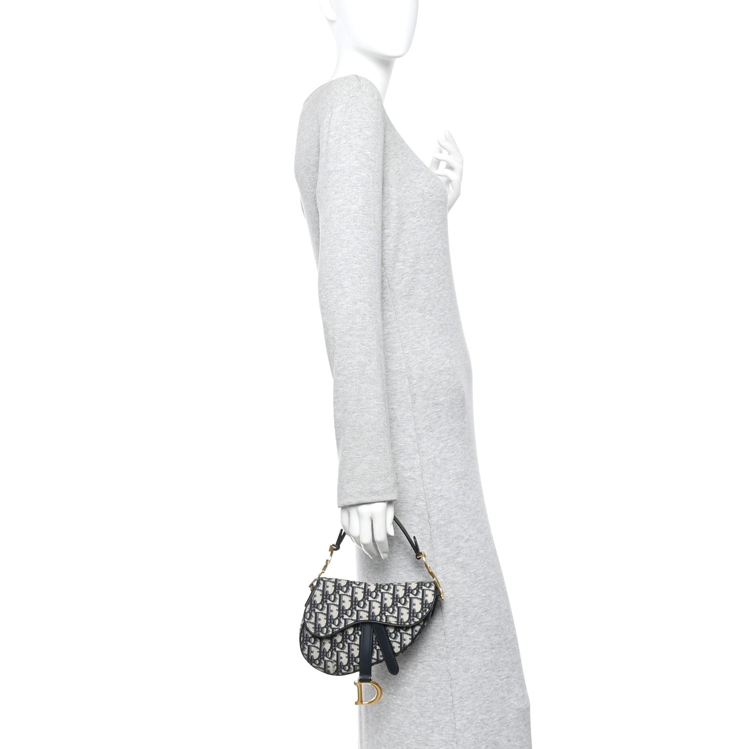 Christian Dior Oblique Mini Saddle Bag Blue 2 of 13