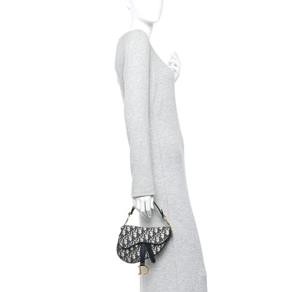 Christian Dior Oblique Mini Saddle Bag Blue 2 of 13