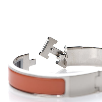 Hermes Enamel Narrow Clic Clac H Bracelet PM Peach Melba 4 of 5