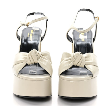 Saint Laurent Vendome Bianca 85 Platform Sandals 40 Pearl 2 of 9