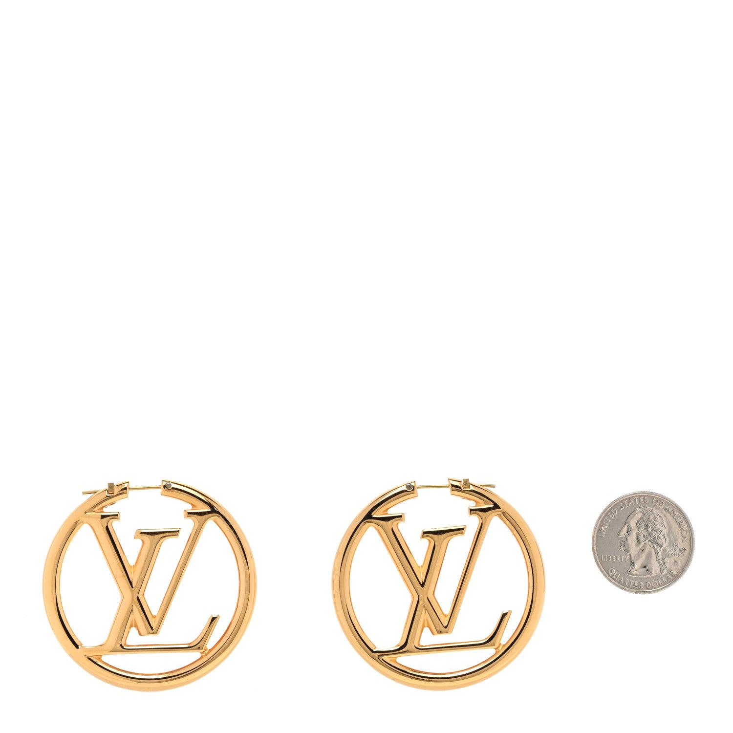 Louis Vuitton Metal Louise Hoop Earrings Gold 2 of 6
