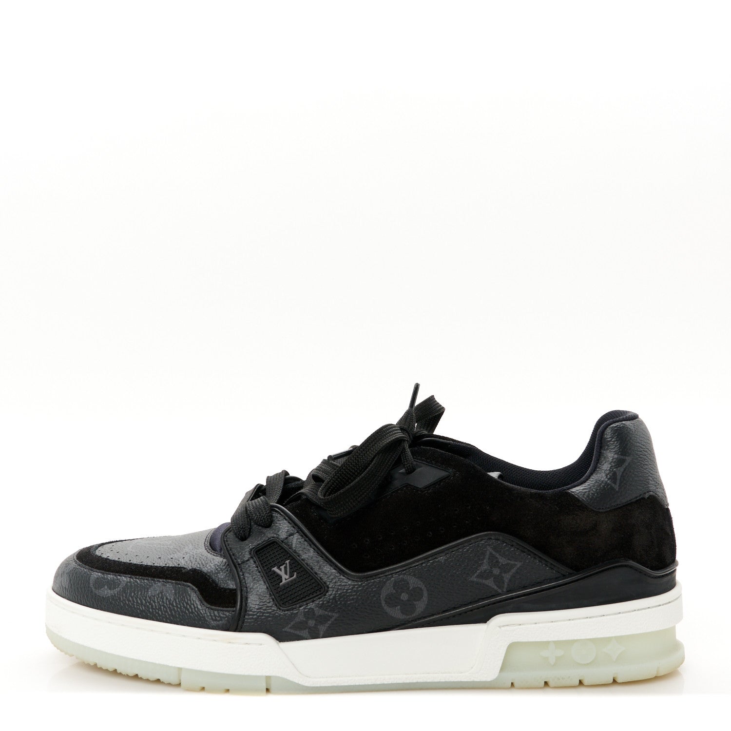 Louis Vuitton Monogram Eclipse Mens LV Trainer Sneakers 8 Black 1 of 11