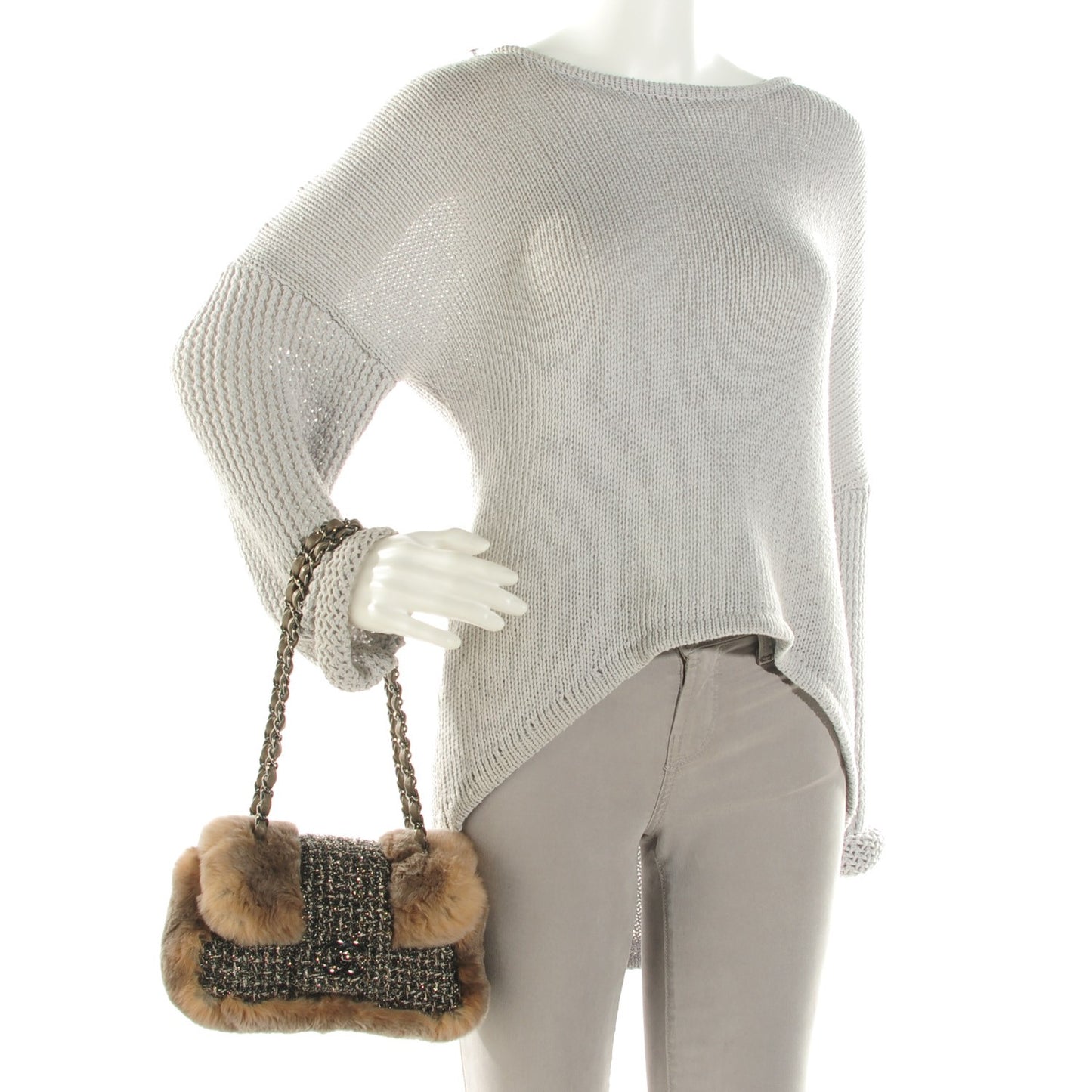 Rabbit Fur Fantasy Tweed Small Flap