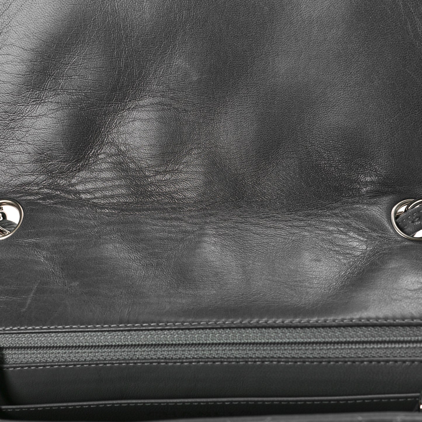 Lambskin Quilted Jumbo Single Flap Grey