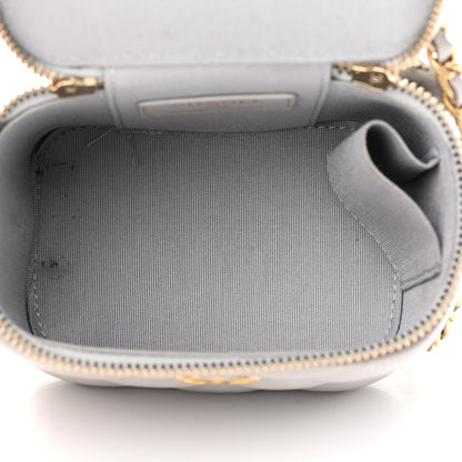 Chanel Lambskin Quilted Top Handle Mini Vanity Case With Chain Grey 5 of 16