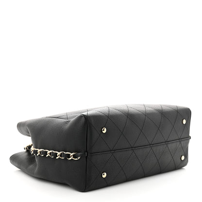 Chanel Bullskin Stitched Medium Shopping Bag Black 4 of 11