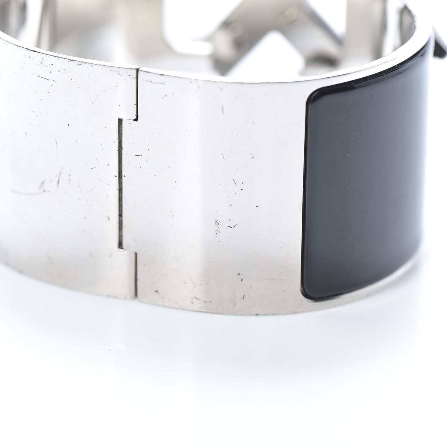 Enamel Extra Wide Clic Clac H Bracelet PM Black