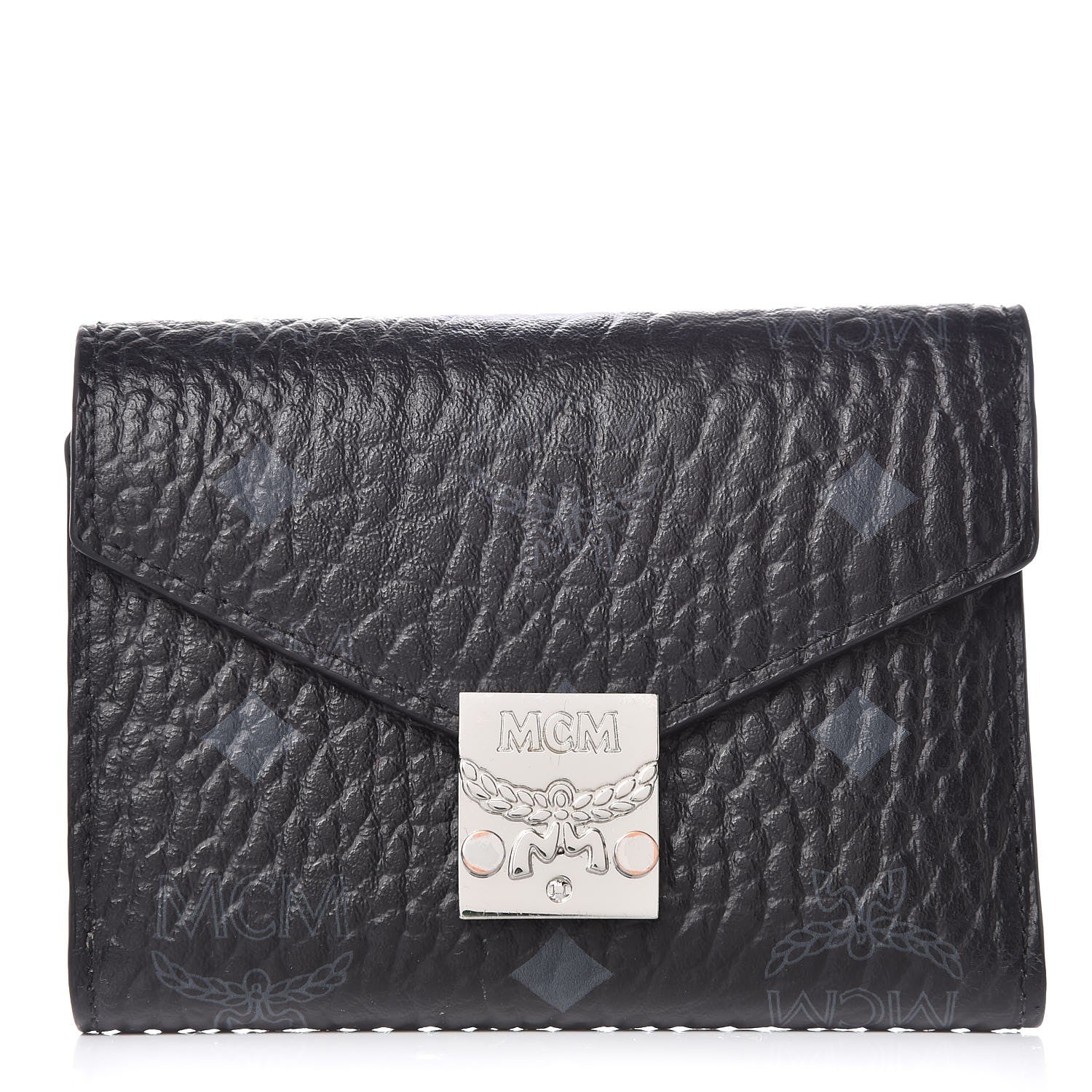 MCM Visetos Compact Wallet Black 1 of 9