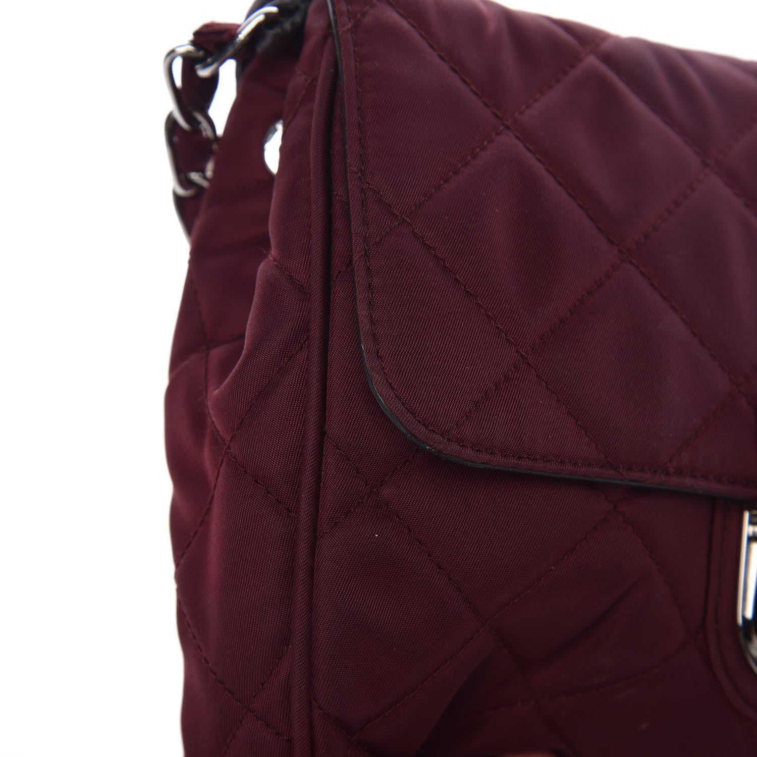 Prada Nylon Tessuto Impuntu Quilted Flap Granato 14 of 18