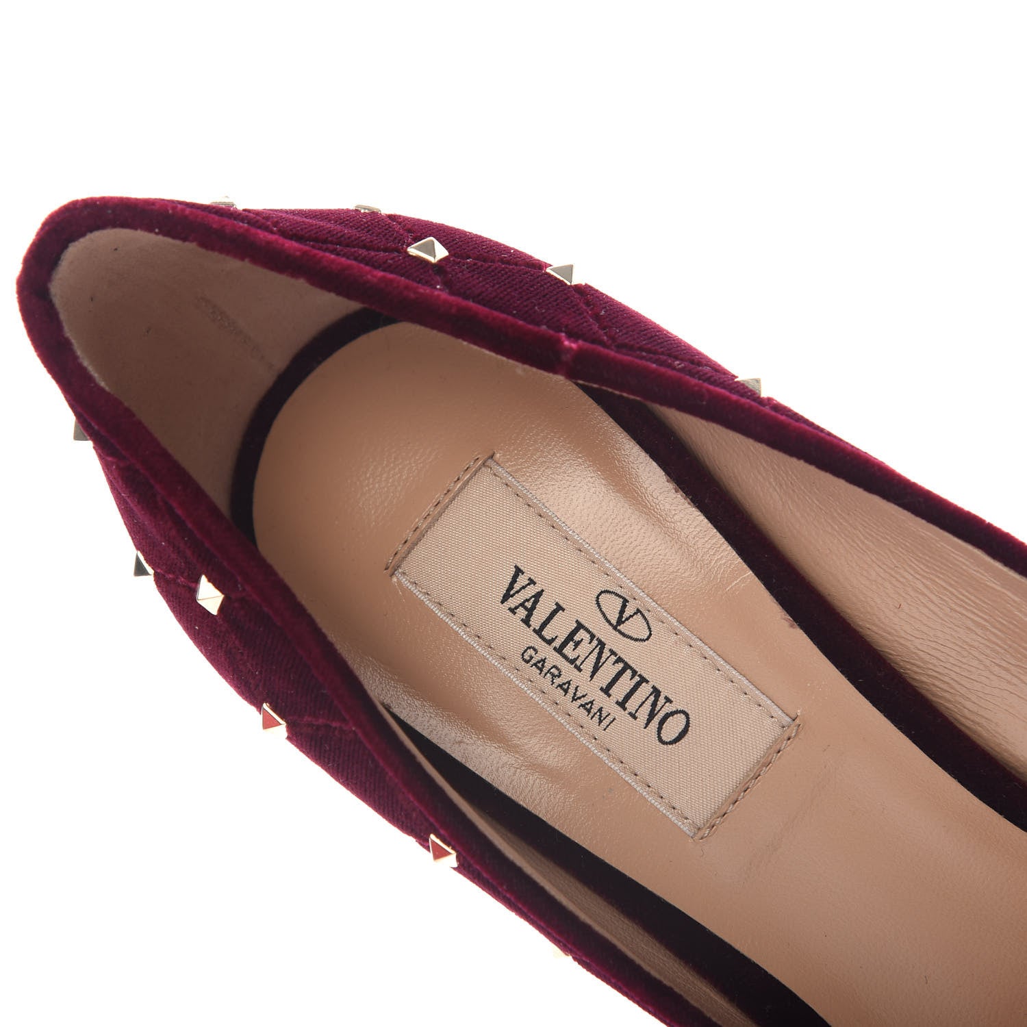 Valentino Garavani Velvet Rockstud Spike 105mm Pumps 37 Rubino 6 of 9