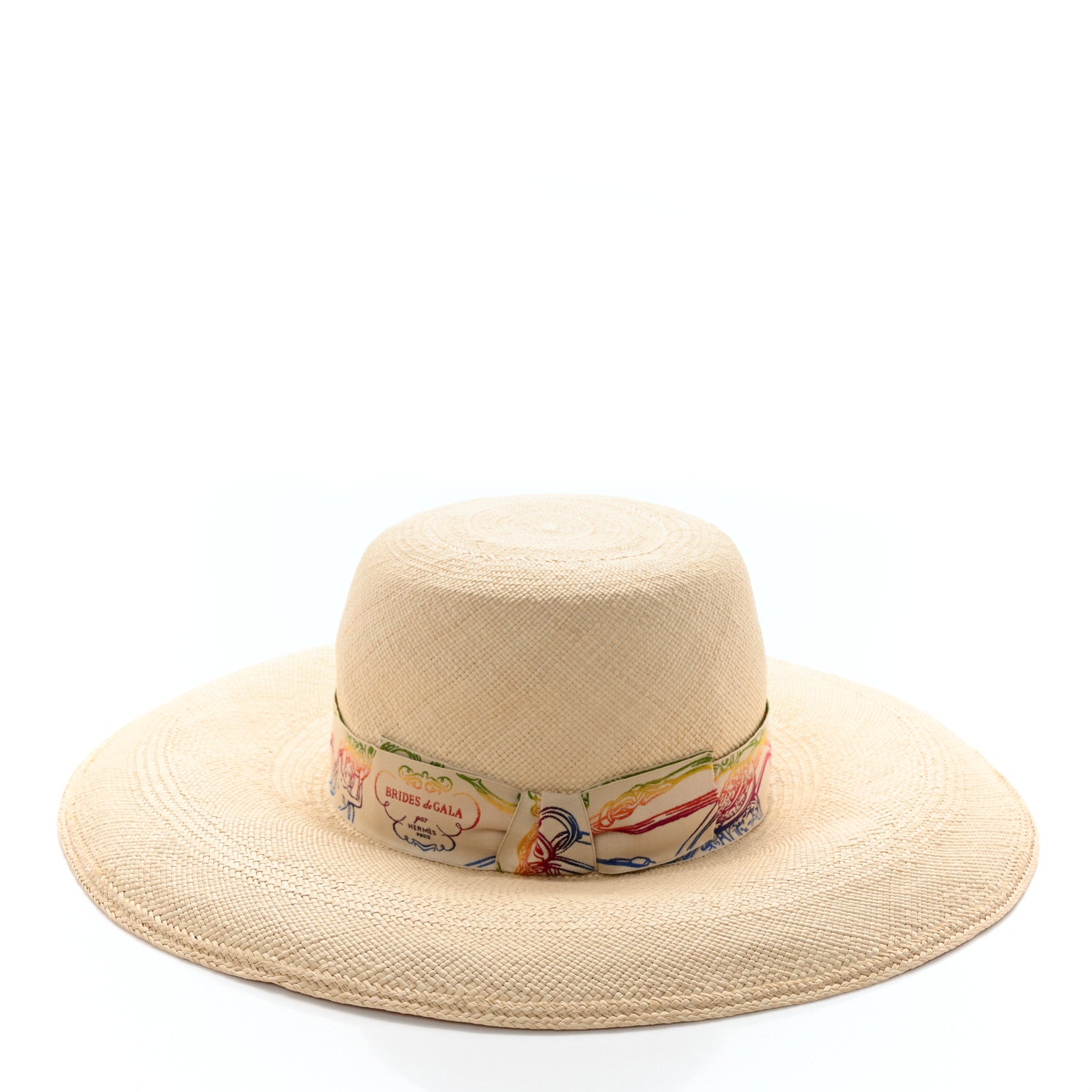Hermes Straw Panama Brisa Brides De Gala Hat 57 Naturel Multicolore 6 of 9