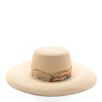 Hermes Straw Panama Brisa Brides De Gala Hat 57 Naturel Multicolore 6 of 9