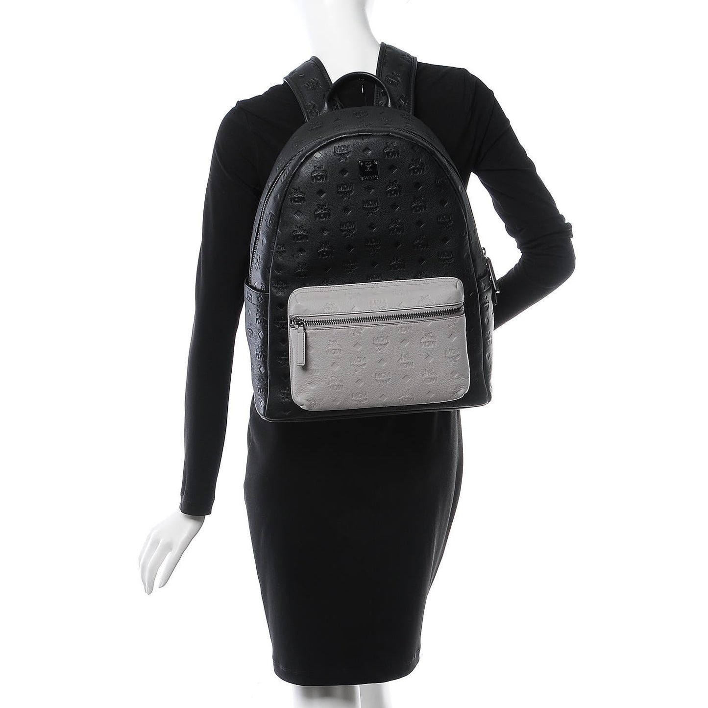 Calfskin Ottomar Medium Two Tone Monogram Backpack Black