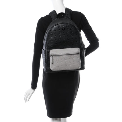 MCM Calfskin Ottomar Medium Two Tone Monogram Backpack Black 2 of 9