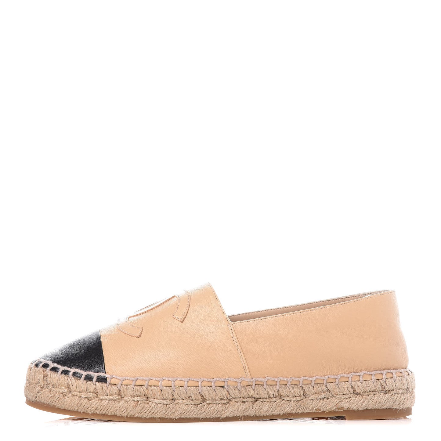 Lambskin CC Espadrilles 36 Beige Black