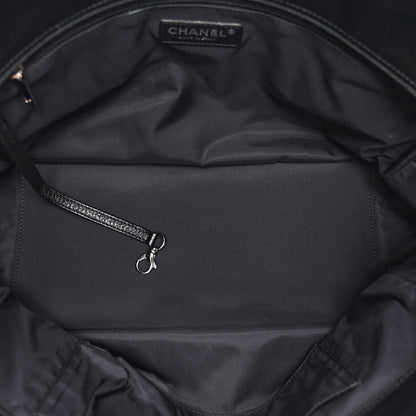 Chanel Coated Canvas Quilted Large Paris Biarritz Tote Black 5 of 10