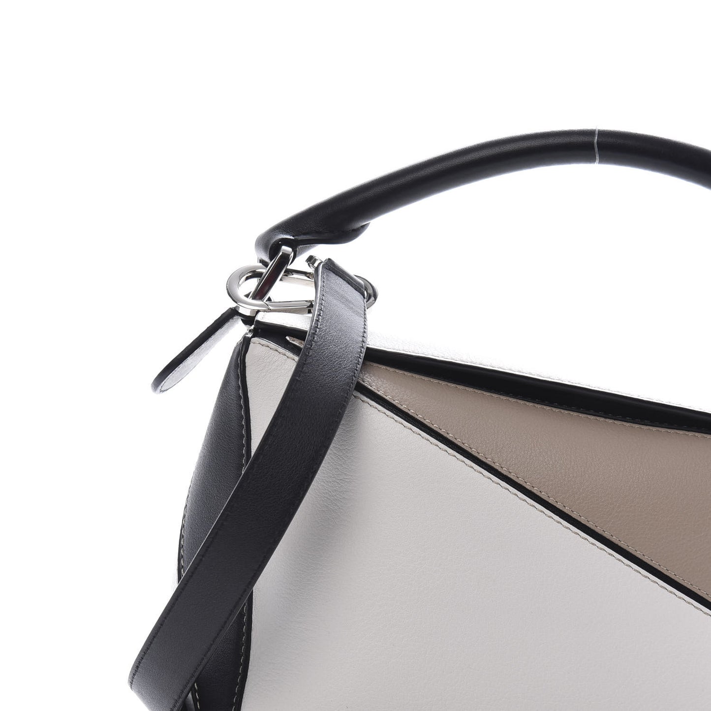 Calfskin Small Puzzle Bag Black Taupe