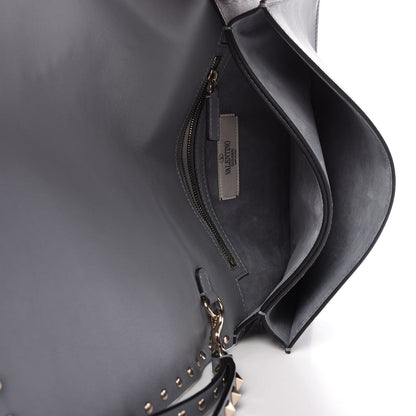 Valentino Garavani Nappa Monogram Kimono 1997 Print Rockstud Wristlet Clutch Grey 5 of 9