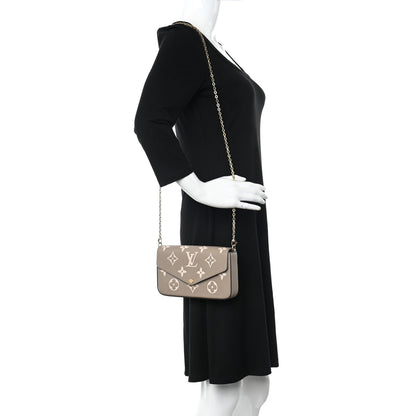 Louis Vuitton Empreinte Monogram Giant Felicie Pochette Tourterelle Creme 2 of 9