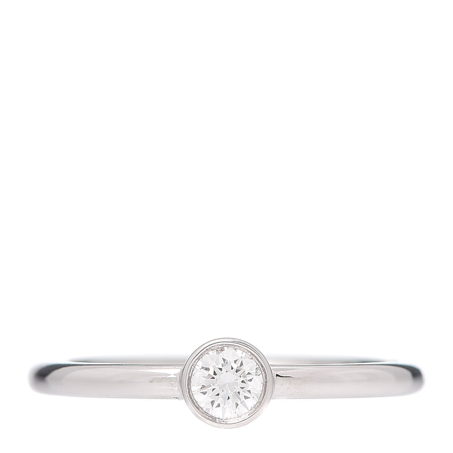 Tiffany Platinum Diamond .16ct Bezet Ring 50 5.5 1 of 5