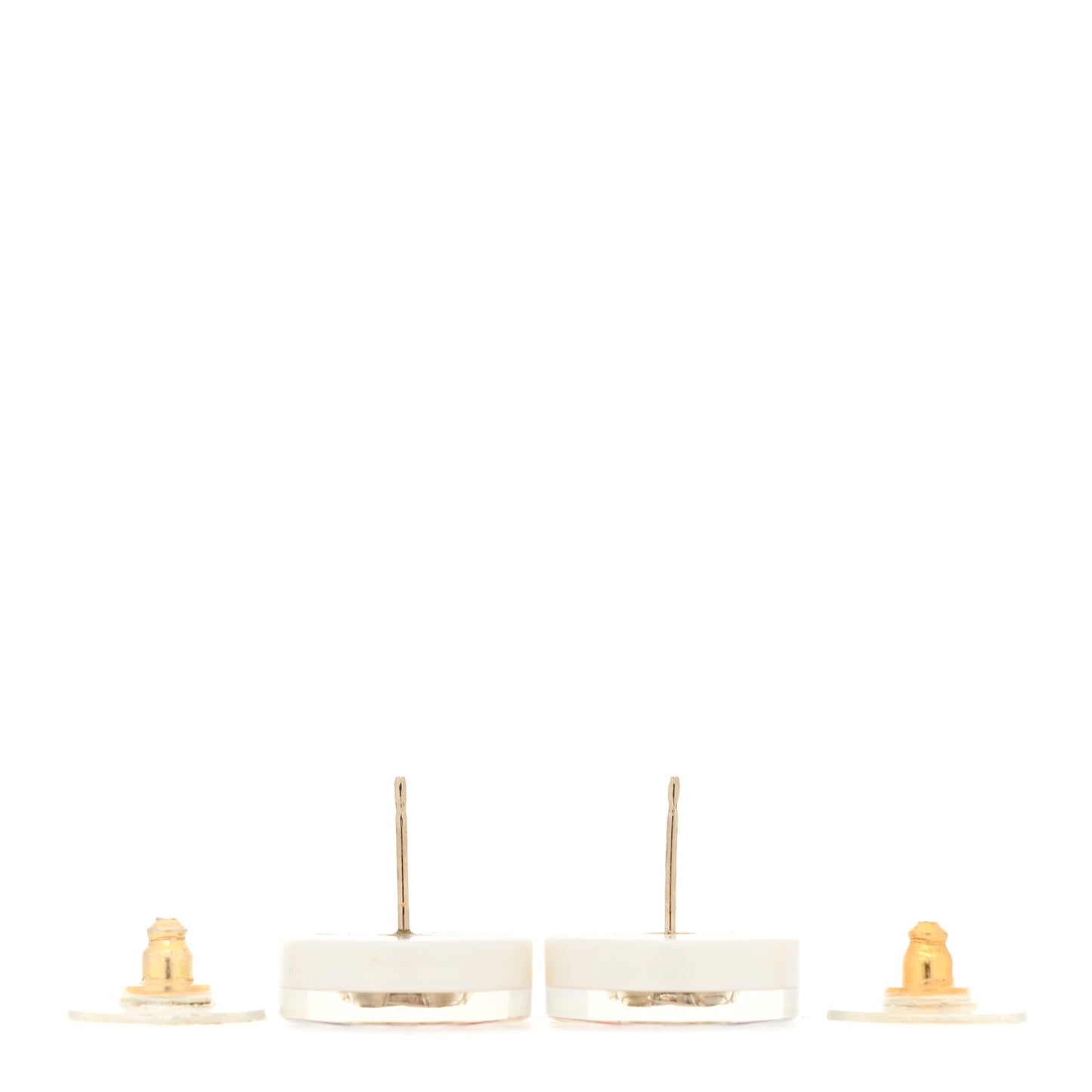 Resin Crystal CC Earrings White Multicolor