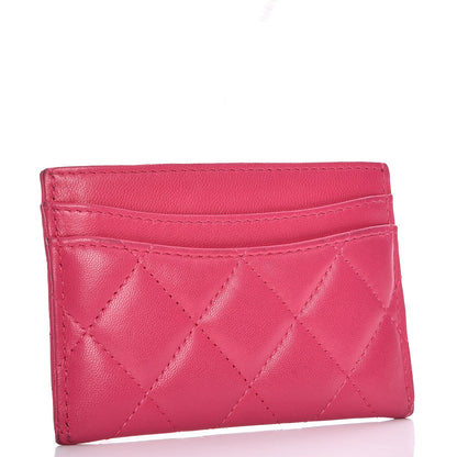 Chanel Lambskin Quilted Card Holder Fuchsia 3 of 12