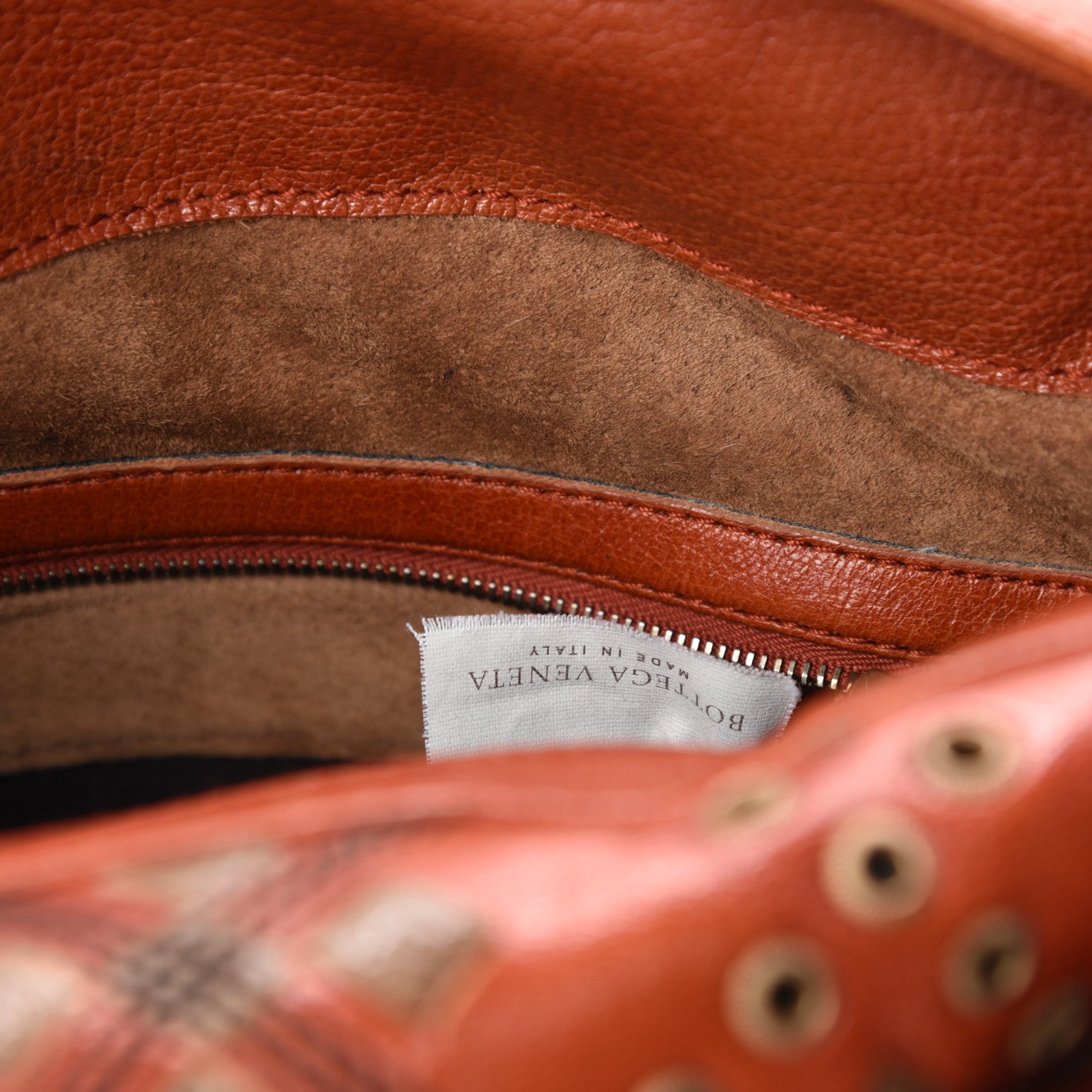 Bottega Veneta Goatskin Grommet Boston Orange 14 of 16