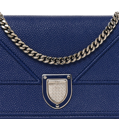 Christian Dior Grained Calfskin Diorama Croisiere Chain Wallet Blue 8 of 10