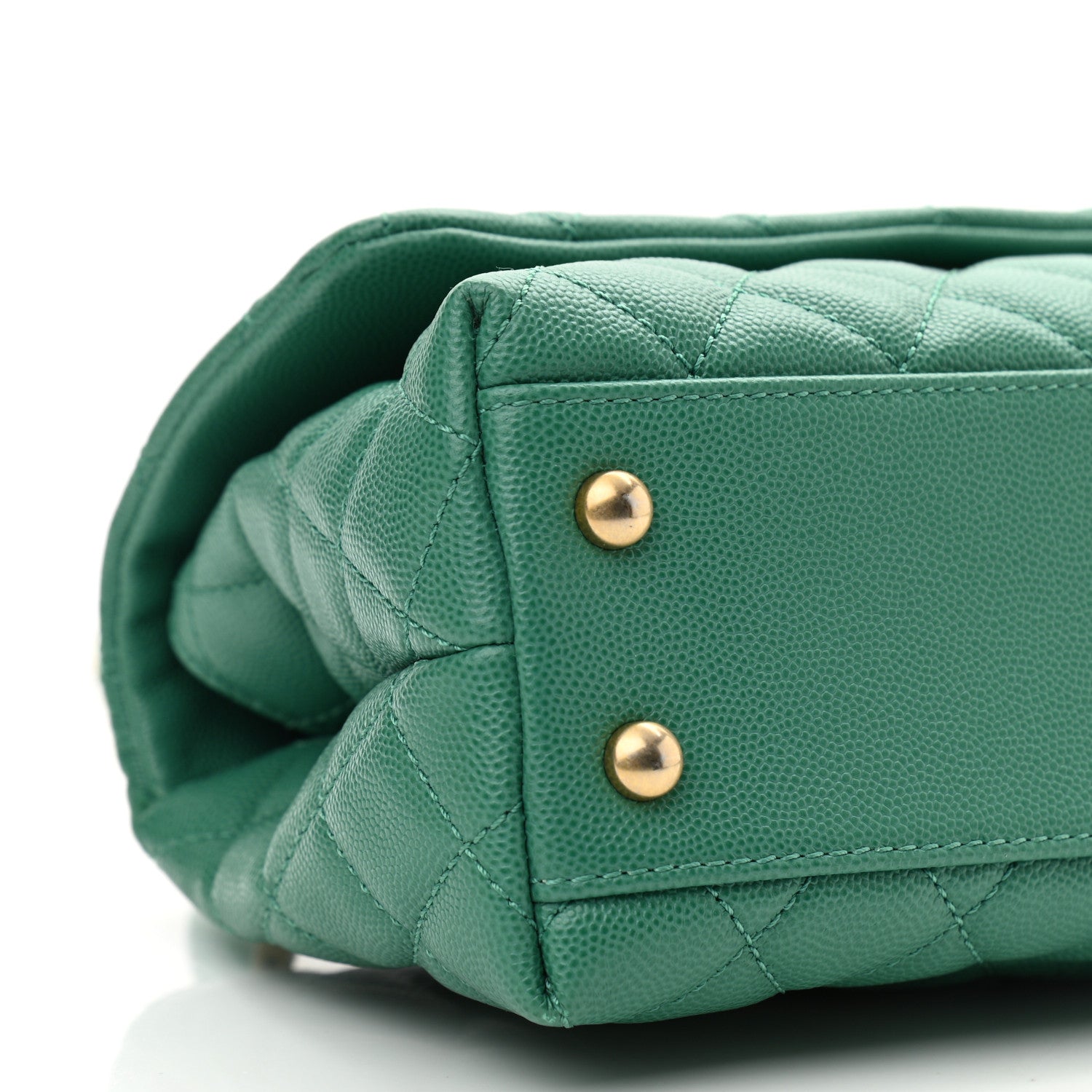 Chanel Caviar Lizard Quilted Mini Coco Handle Flap Green 9 of 10