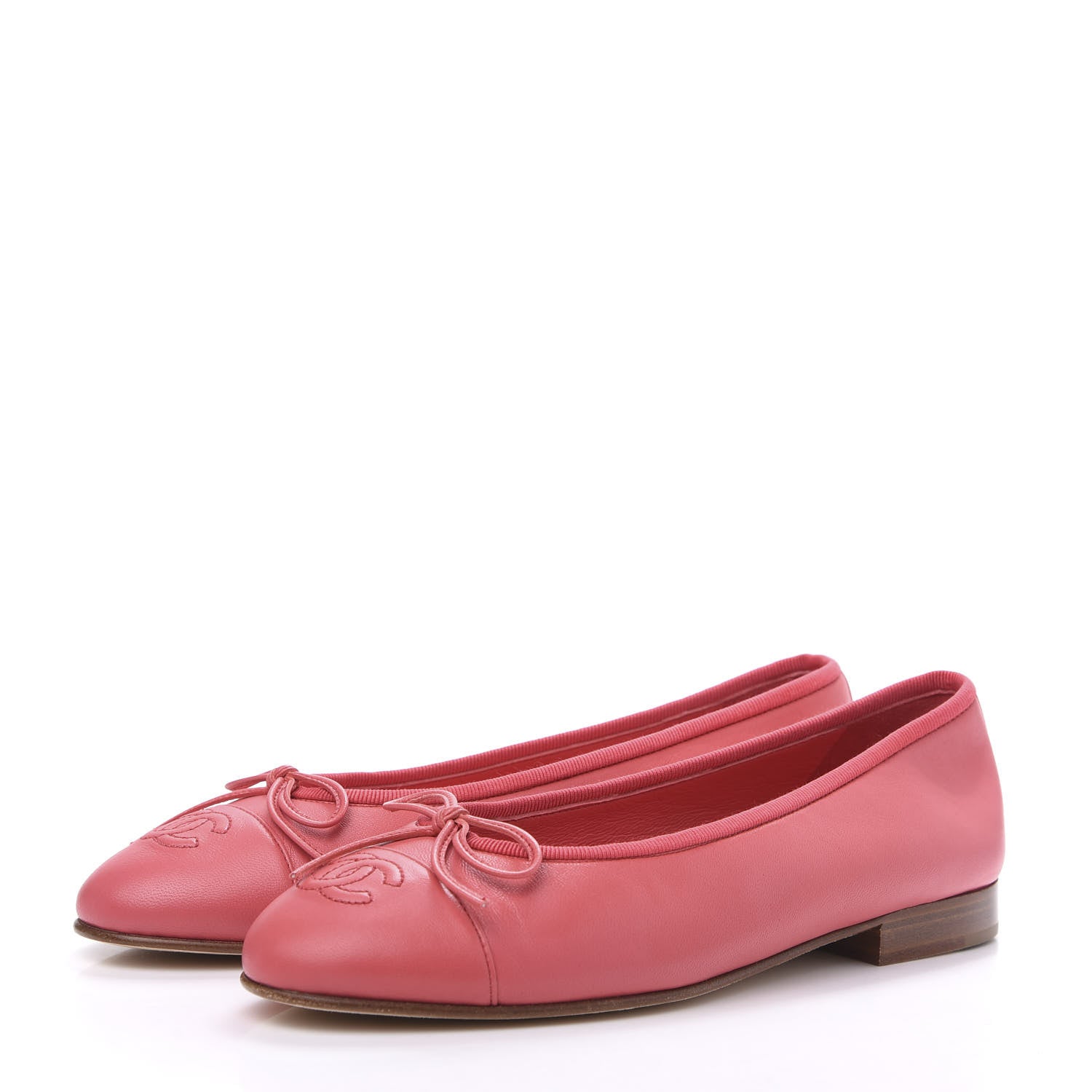 Chanel Lambskin Cap Toe CC Ballerina Flats 36 Pink 3 of 8