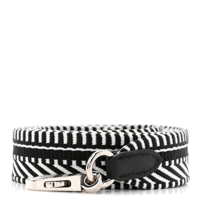 Hermes Toile Swift 25mm Sangle Cavale Shoulder Strap Black Ecru 1 of 5