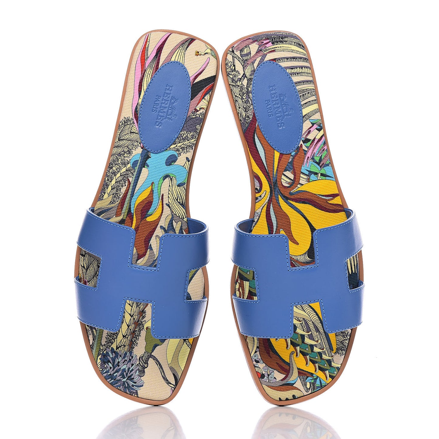 Calfskin Oran Sandals 37.5 Bleu Zanzibar