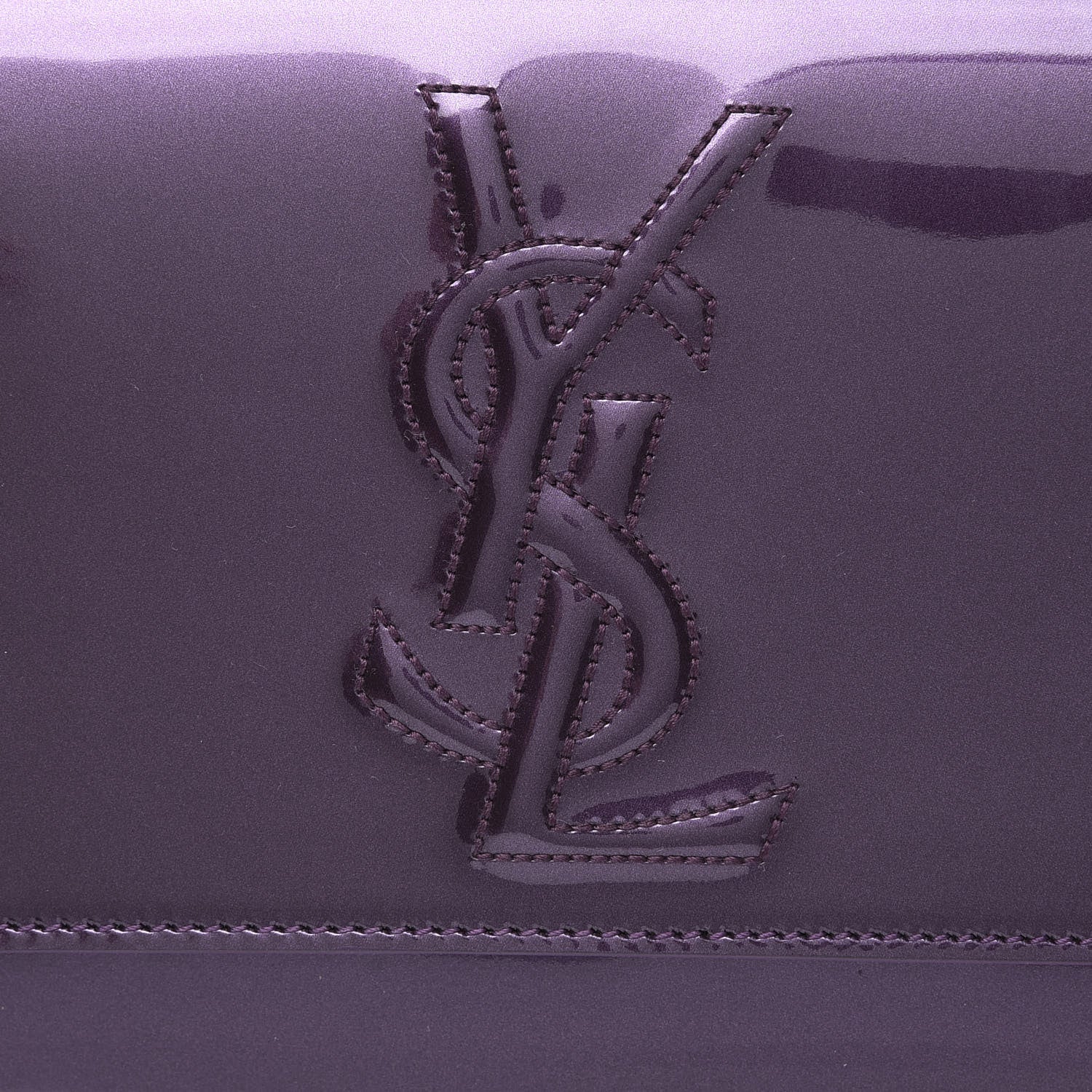 Saint Laurent Patent Calfskin Monogram Large Belle De Jour Clutch Purple 8 of 8