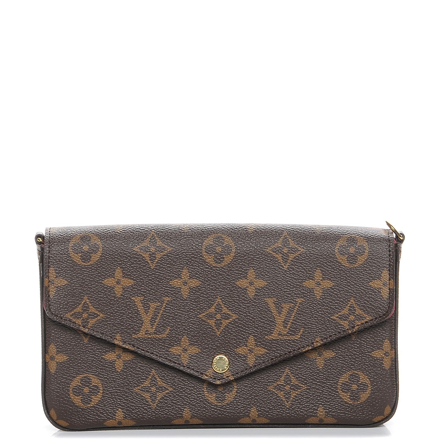 Louis Vuitton Monogram Pochette Felicie Chain Wallet Fuchsia 1 of 8