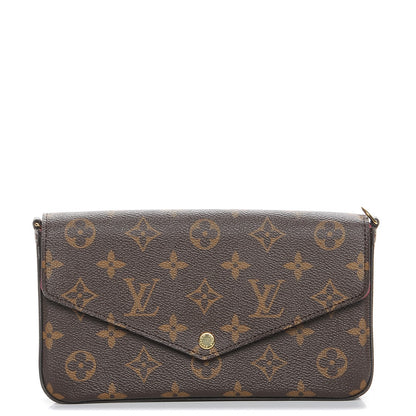 Louis Vuitton Monogram Pochette Felicie Chain Wallet Fuchsia 1 of 8