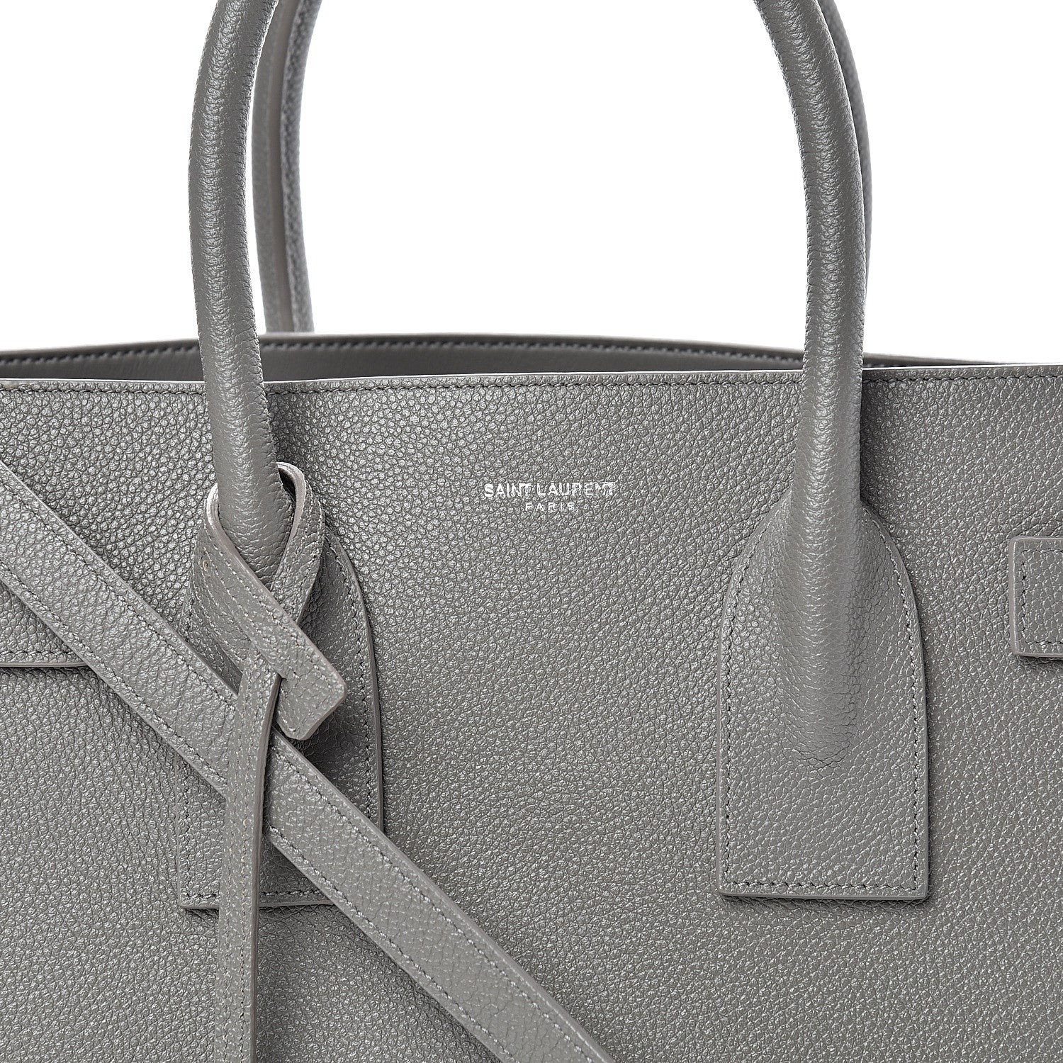 Saint Laurent Grained Calfskin Small Sac De Jour Fog 7 of 10