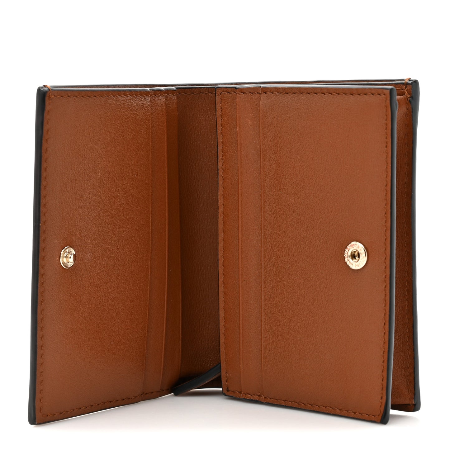 Vitello Rockstud Compact Wallet Bright Cognac