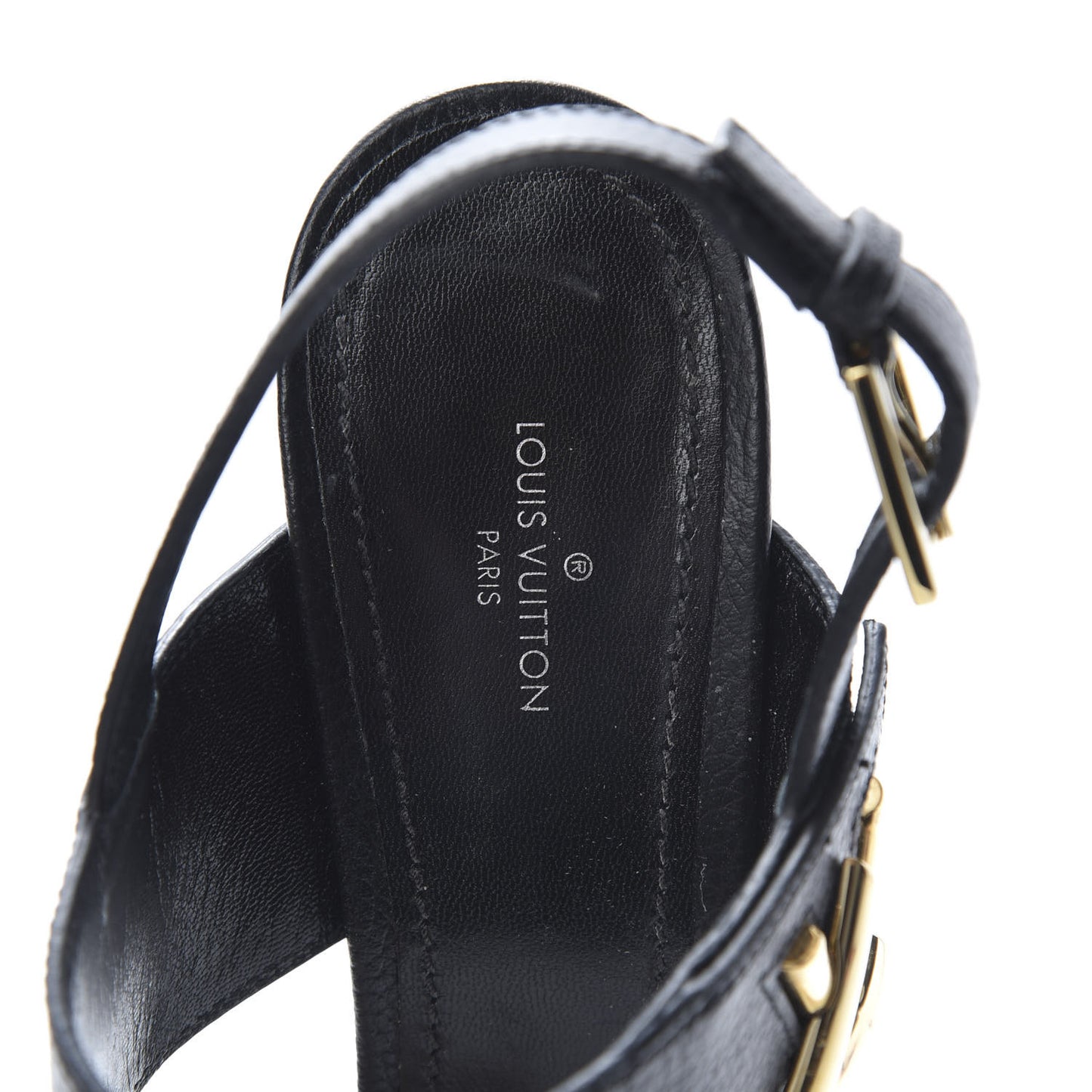Grained Calfskin Horizon Sandals 40 Black