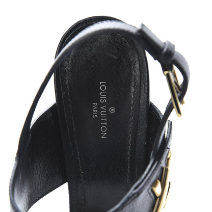 Louis Vuitton Grained Calfskin Horizon Sandals 40 Black 6 of 11