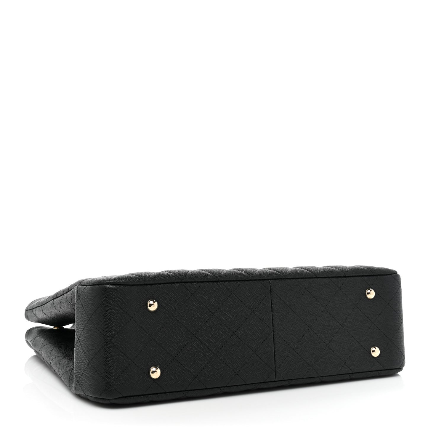 Caviar Quilted Large Shopping Tote Black