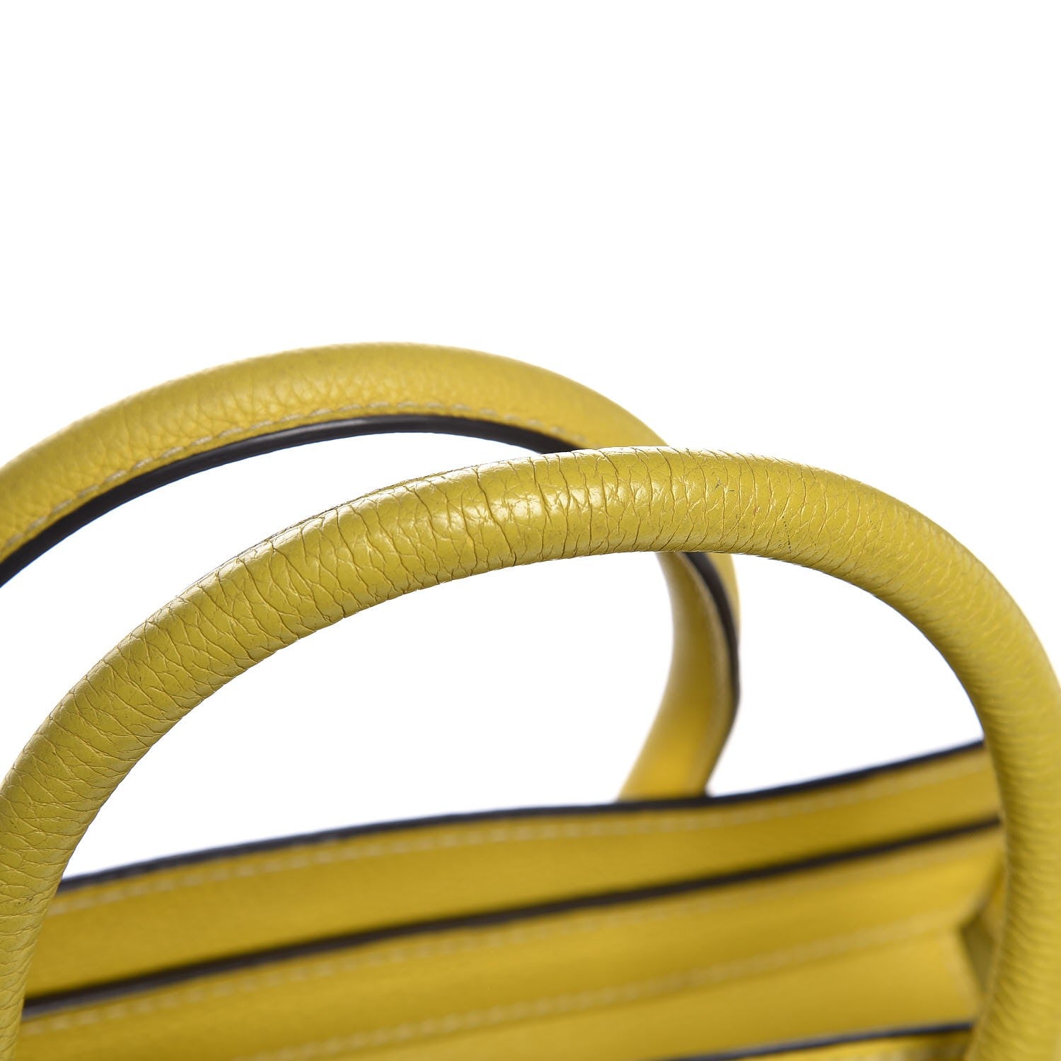 Celine Drummed Calfskin Micro Luggage Citron 8 of 19